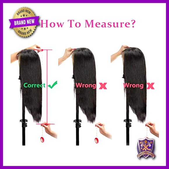 13x4 Straight Human Hair Lace Front Wig 24 Inch Glueless Pre Plucked main image 5